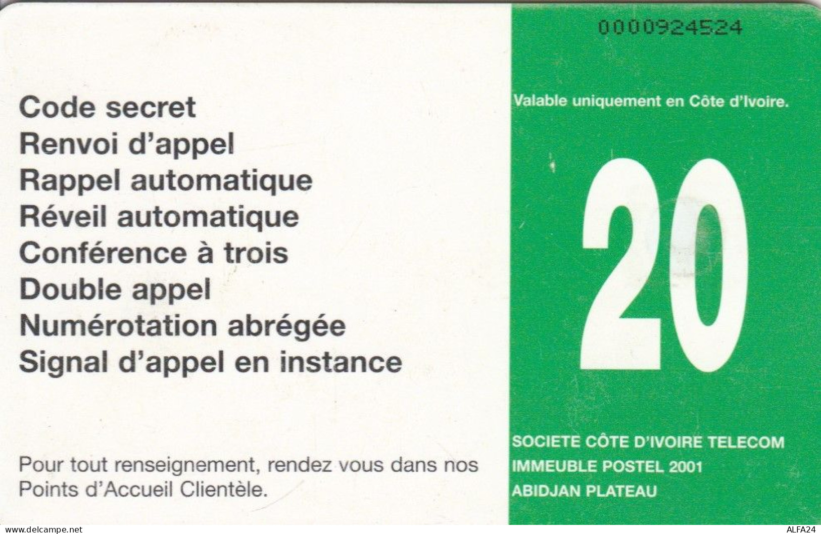 PHONE CARD COSTA D'AVORIO (E75.15.5 - Ivoorkust