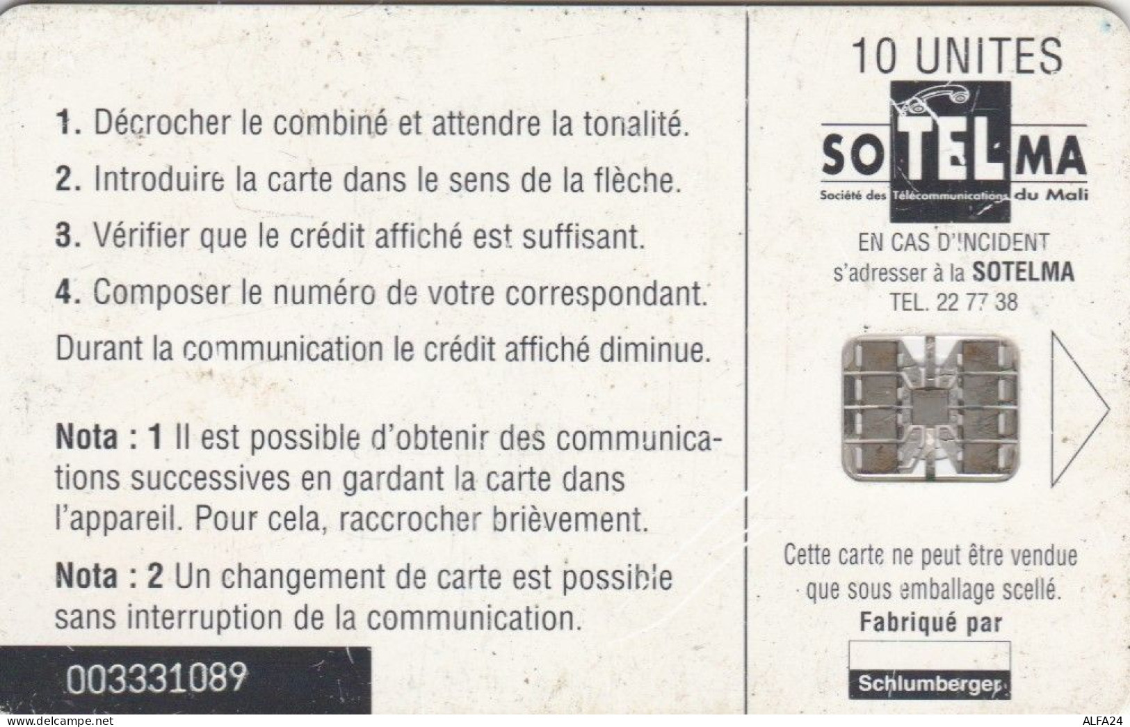 PHONE CARD MALI (E75.11.3 - Mali