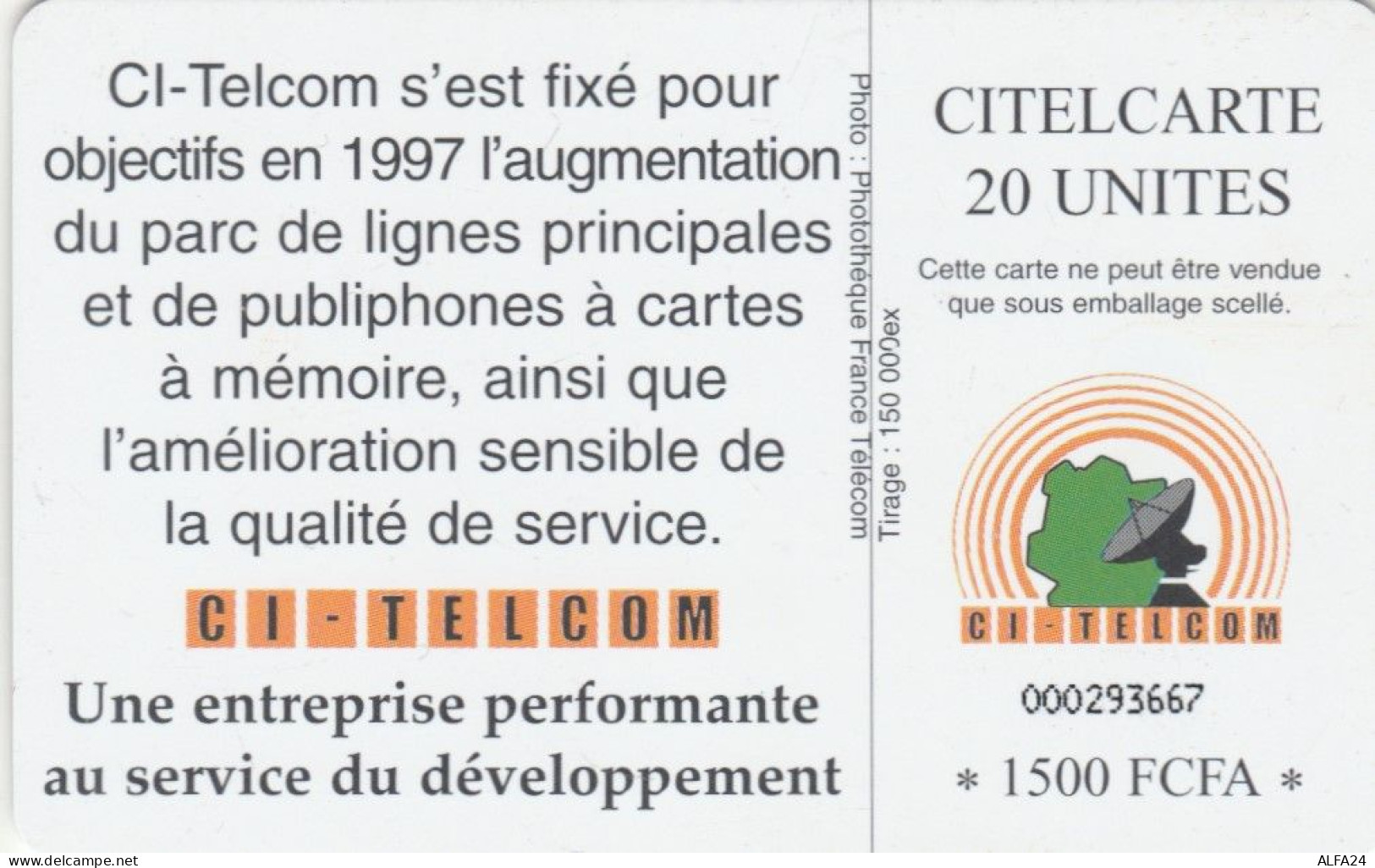 PHONE CARD COSTA AVORIO (E79.16.6 - Côte D'Ivoire