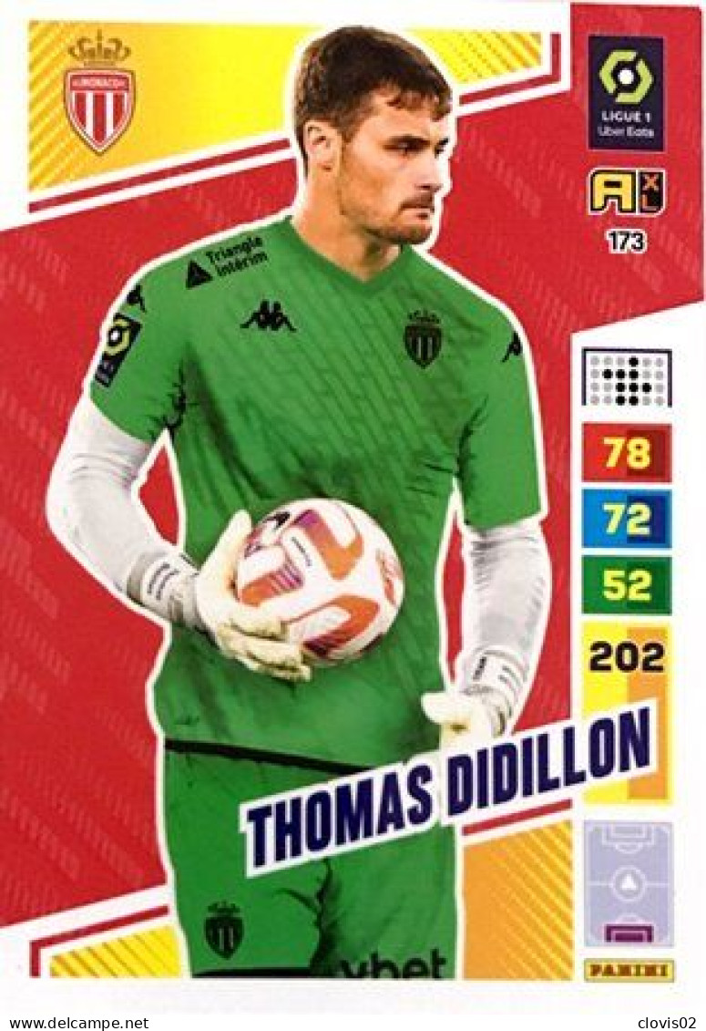 Trading Cards - 173 Thomas Didillon - AS Monaco - Panini Adrenalyn