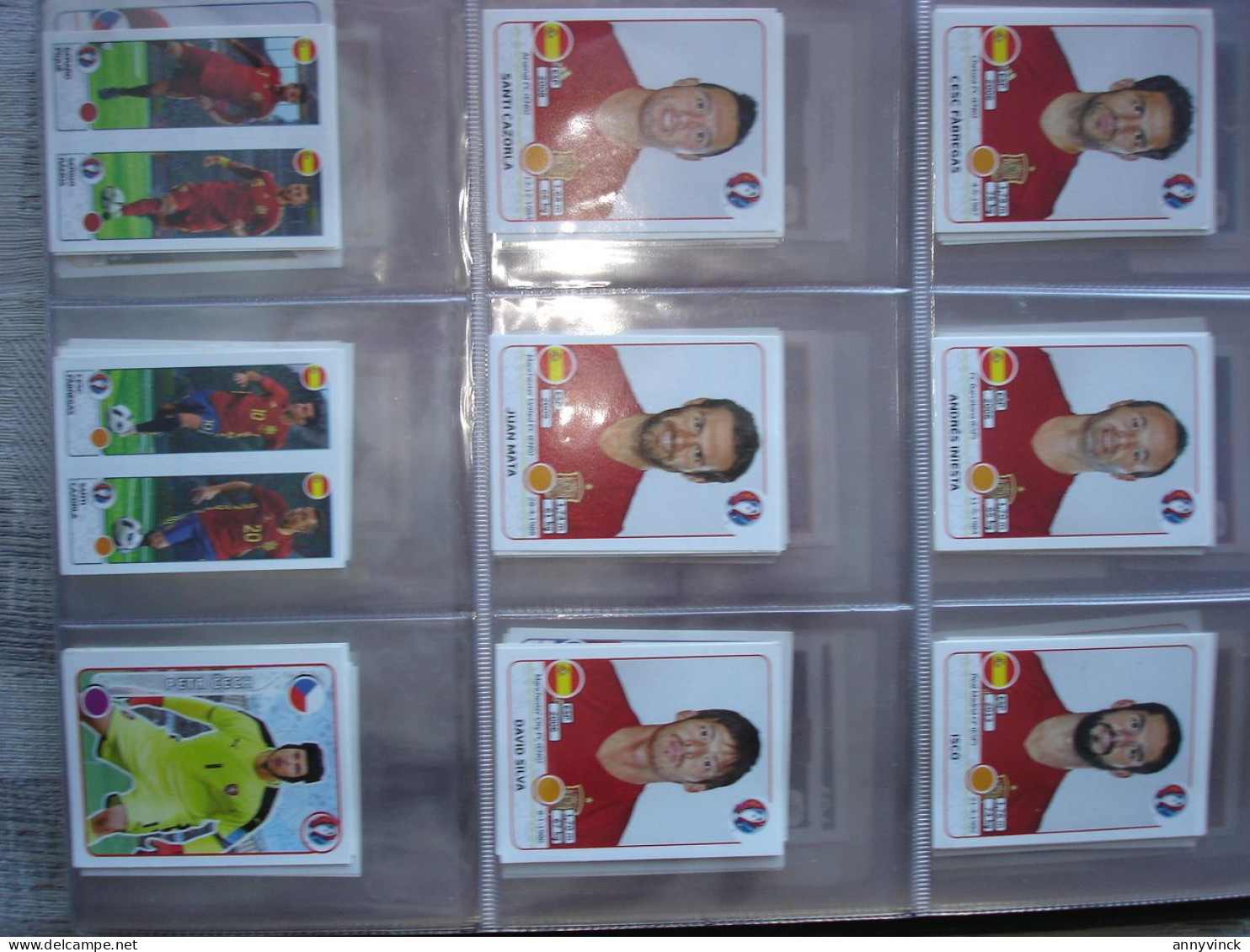 Panini & Familie 680 losse stickers Euro 2008/2016, Fifa world 2018 met dubbels & Red Devils reeks 2014 volledig