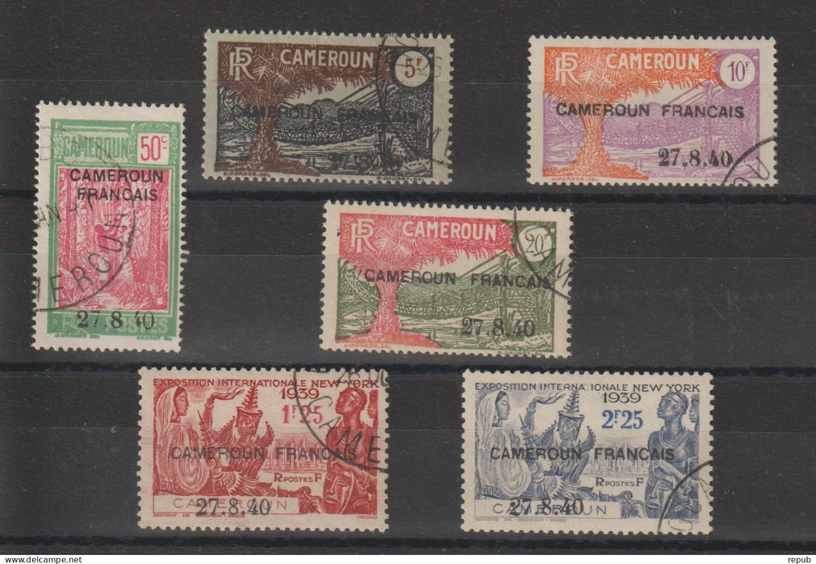 Cameroun 1940 Série Surchargée 27.8.40, 202-7, 6 Val Oblit Used - Usados