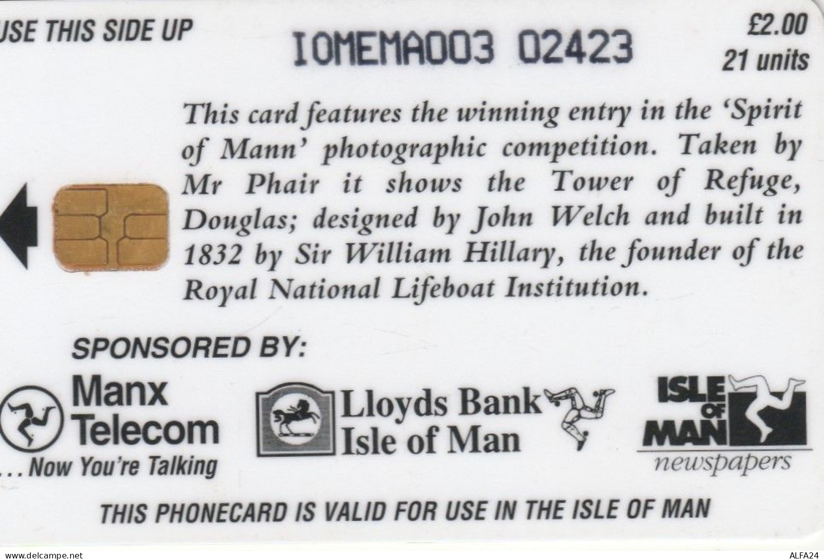 PHONE CARD ISOLA MAN (E89.17.3 - [ 6] Isle Of Man