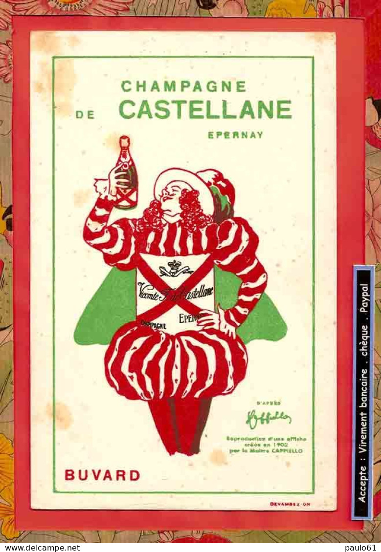 Buvard / Blotter :  Champagne De CASTELLANE  (V)Signé - Drank & Bier