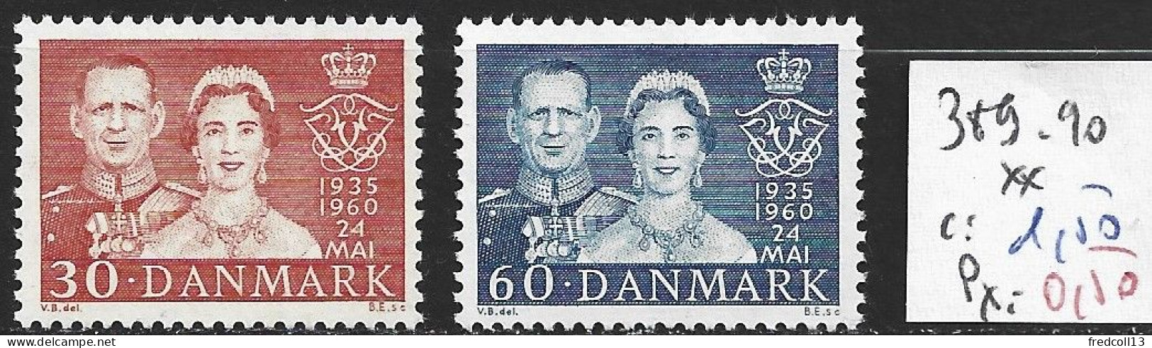 DANEMARK 389-90 ** Côte 1.50 € - Unused Stamps