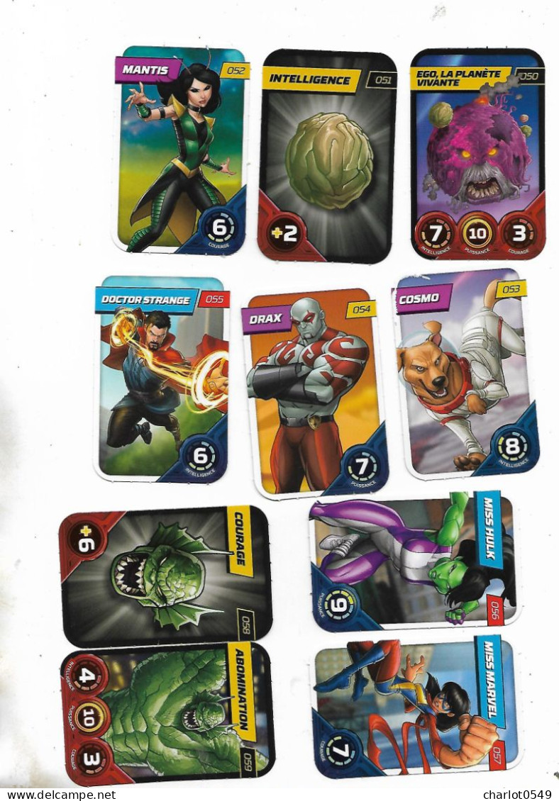 10 Cartes Marvel 2023 No 50.51.52.53.54.55.56.57.58.59 - Autres & Non Classés