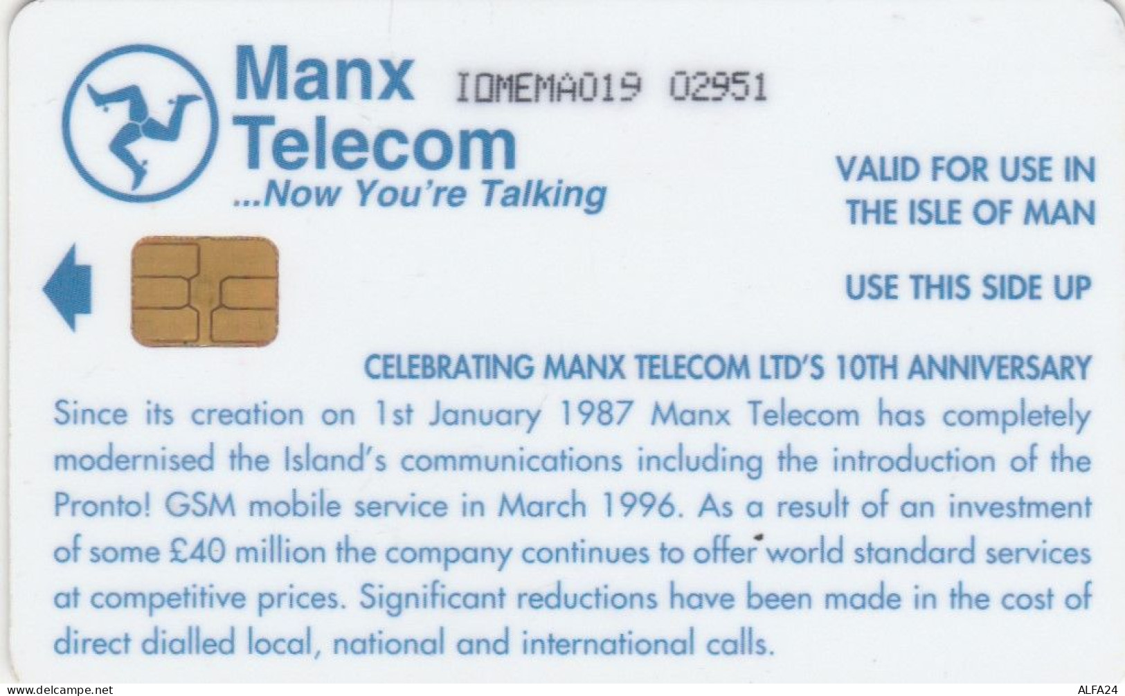 PHONE CARD ISOLA MAN  (E96.4.6 - Île De Man