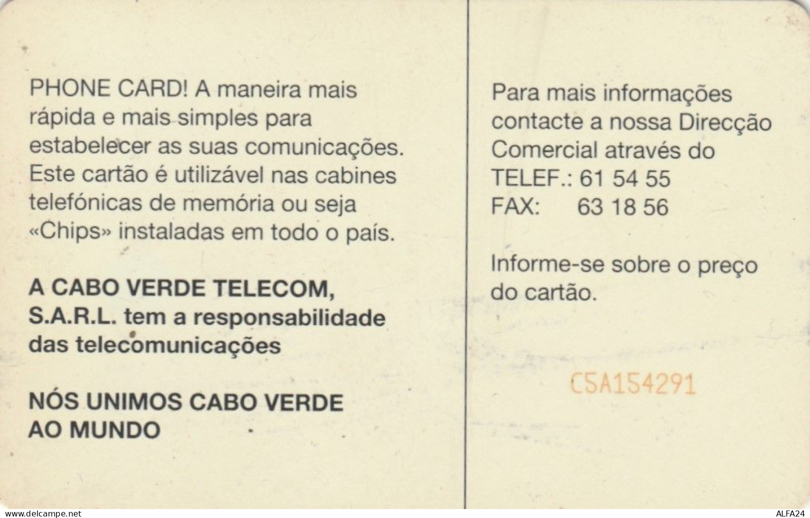 PHONE CARD CABO VERDE  (E102.45.8 - Kaapverdische Eilanden