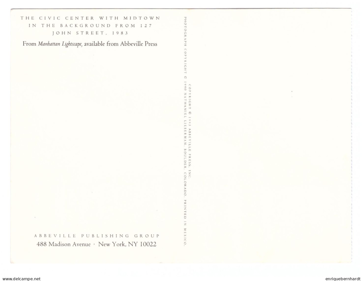 NEW YORK CITY (ESTADOS UNIDOS) // THE CIVIC CENTER WITH MIDTOWN IN THE BACKGROUND FROM 127 JOHN STREET (1983) - Mehransichten, Panoramakarten