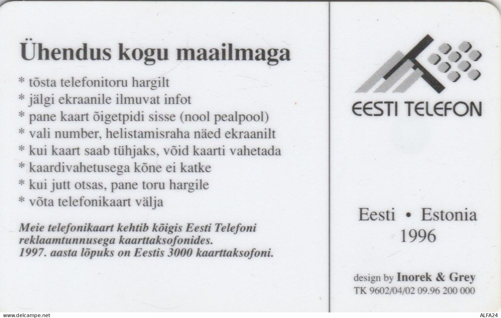 PHONE CARD ESTONIA  (E108.13.3 - Estland