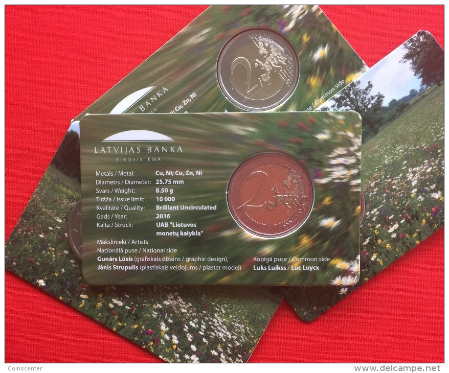 Latvia 2 Euro 2016 CoinCard "Cow" BiMetallic UNC - Lettland