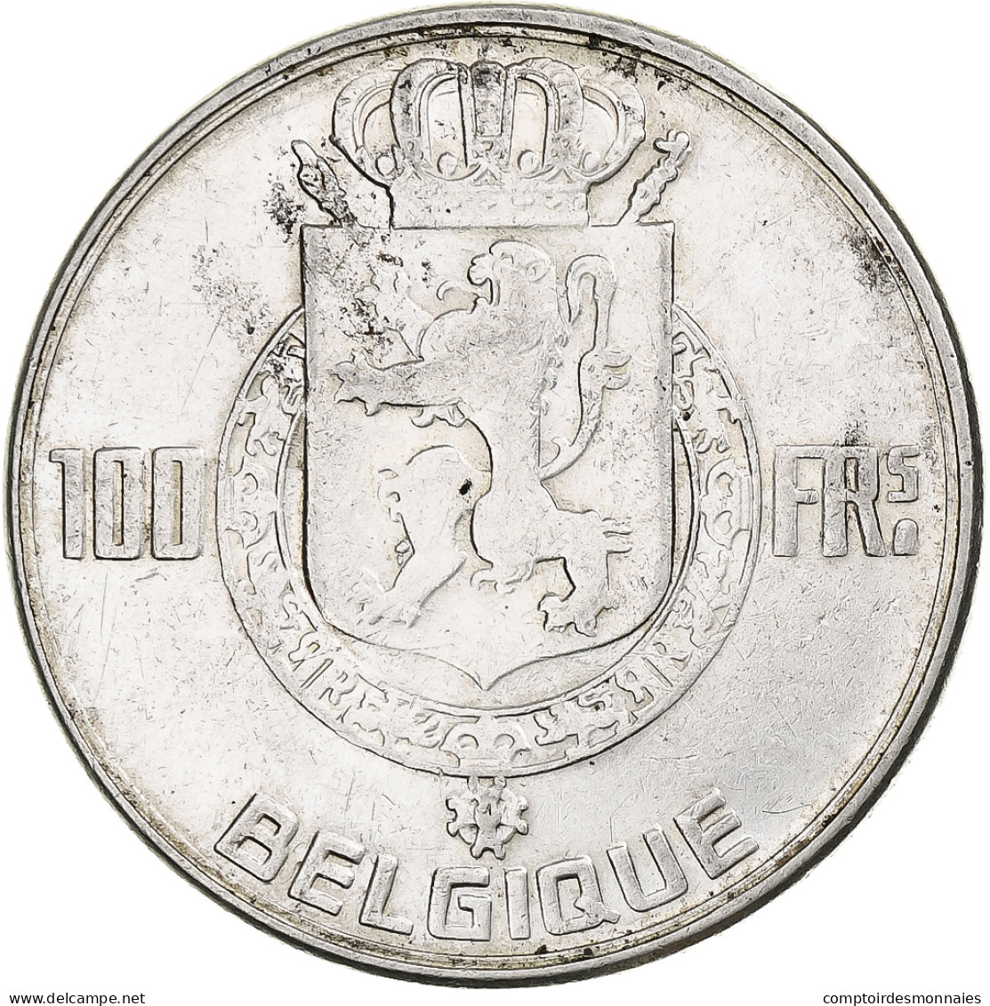 Belgique, Régence Prince Charles, 100 Francs, 100 Frank, 1950, Argent, TTB+ - 100 Franc