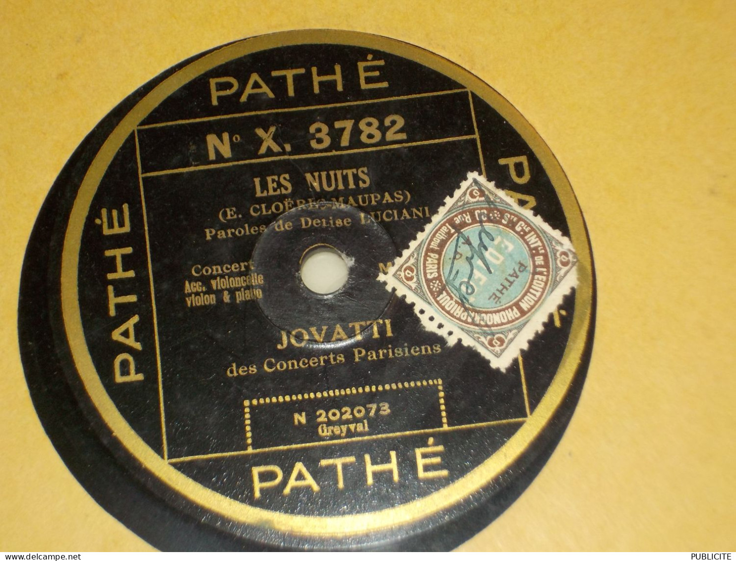 DISQUE 78 TOURS CONCERTS PARISIENS JOVATTI 1928 - 78 Rpm - Gramophone Records