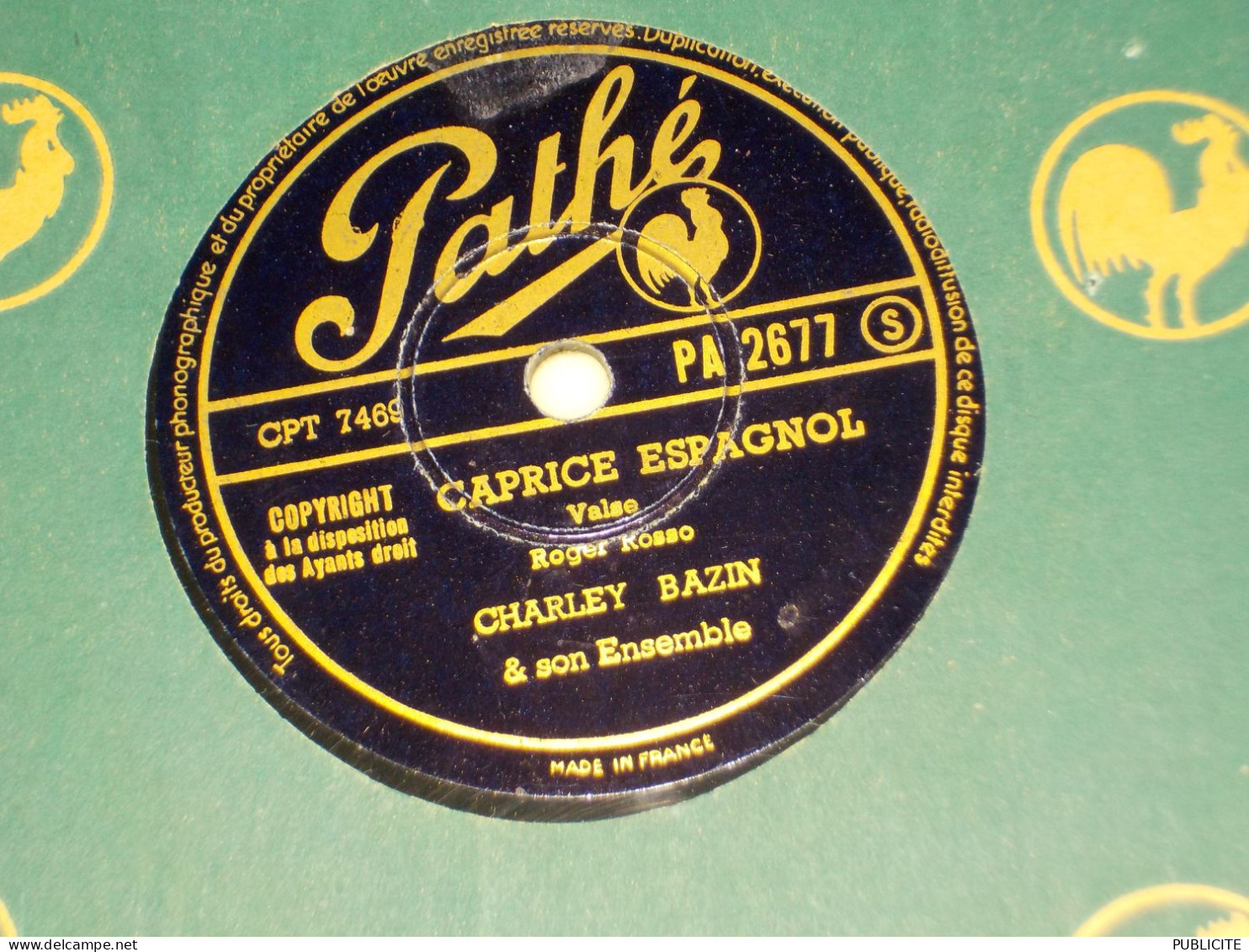 DISQUE 78 TOURS VALSE ET BOLERO DE CHARLEY BAZIN 1950 - 78 T - Grammofoonplaten