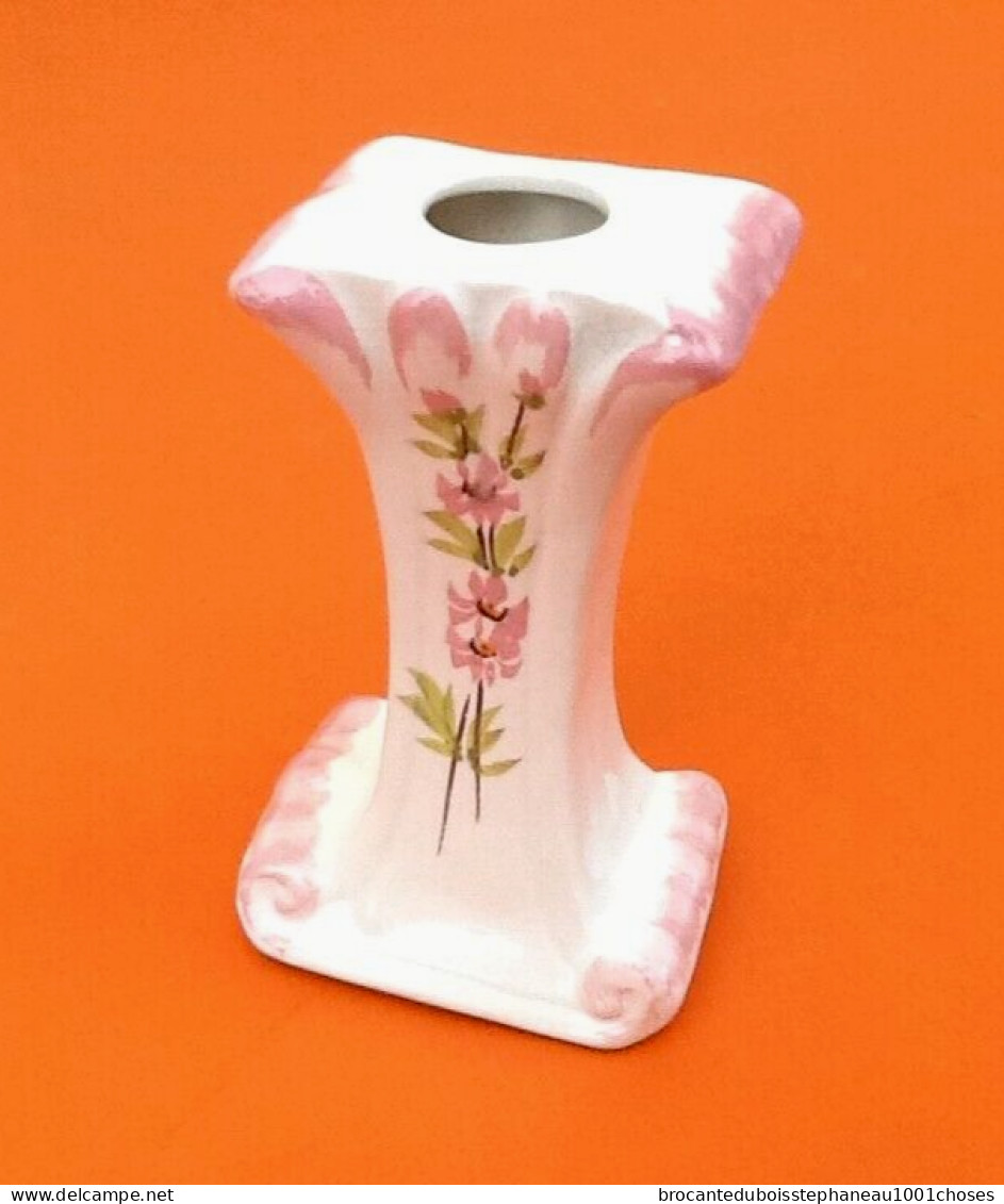 Vase Soliflore   Alphabet Lettre I   Céramique à Décor Floral - Other & Unclassified