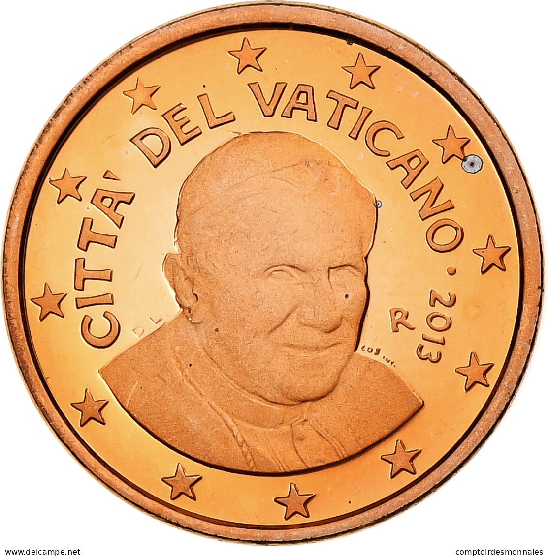 Cité Du Vatican, Benedict XVI, Euro Cent, BE, 2013, Rome, Cuivre Plaqué Acier - Vaticano (Ciudad Del)