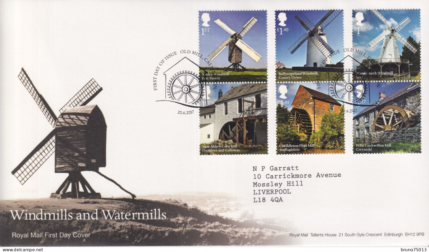 FDC Windmills And Watermills SG 3967/3971 - Cartas & Documentos