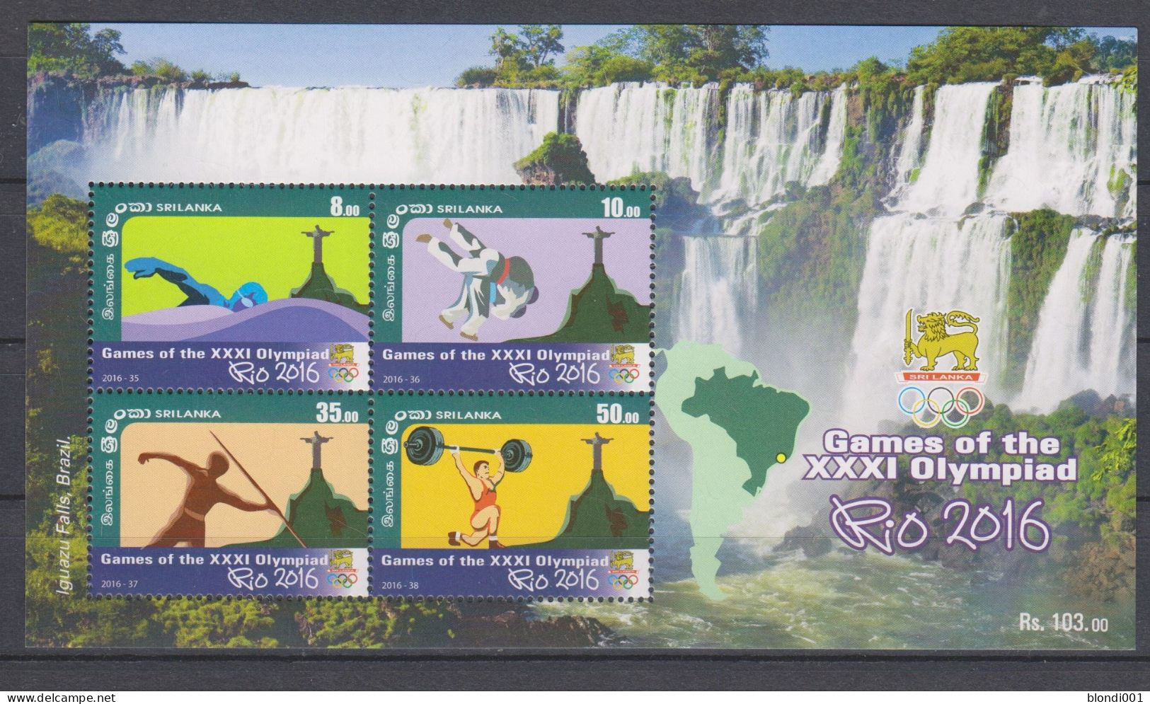 Olympics 2016 - Judo - SRI LANKA - S/S MNH - Sommer 2016: Rio De Janeiro