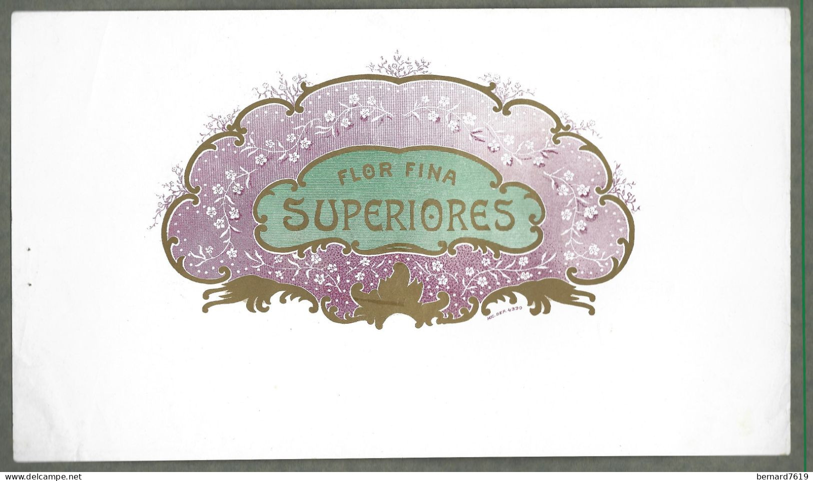 Publicite   Cigare  - Tabac  -   Flor Fina Superiores   -  Vers  1880 -1900 - Format 15 Sur 26 Cms Environs - Autres & Non Classés