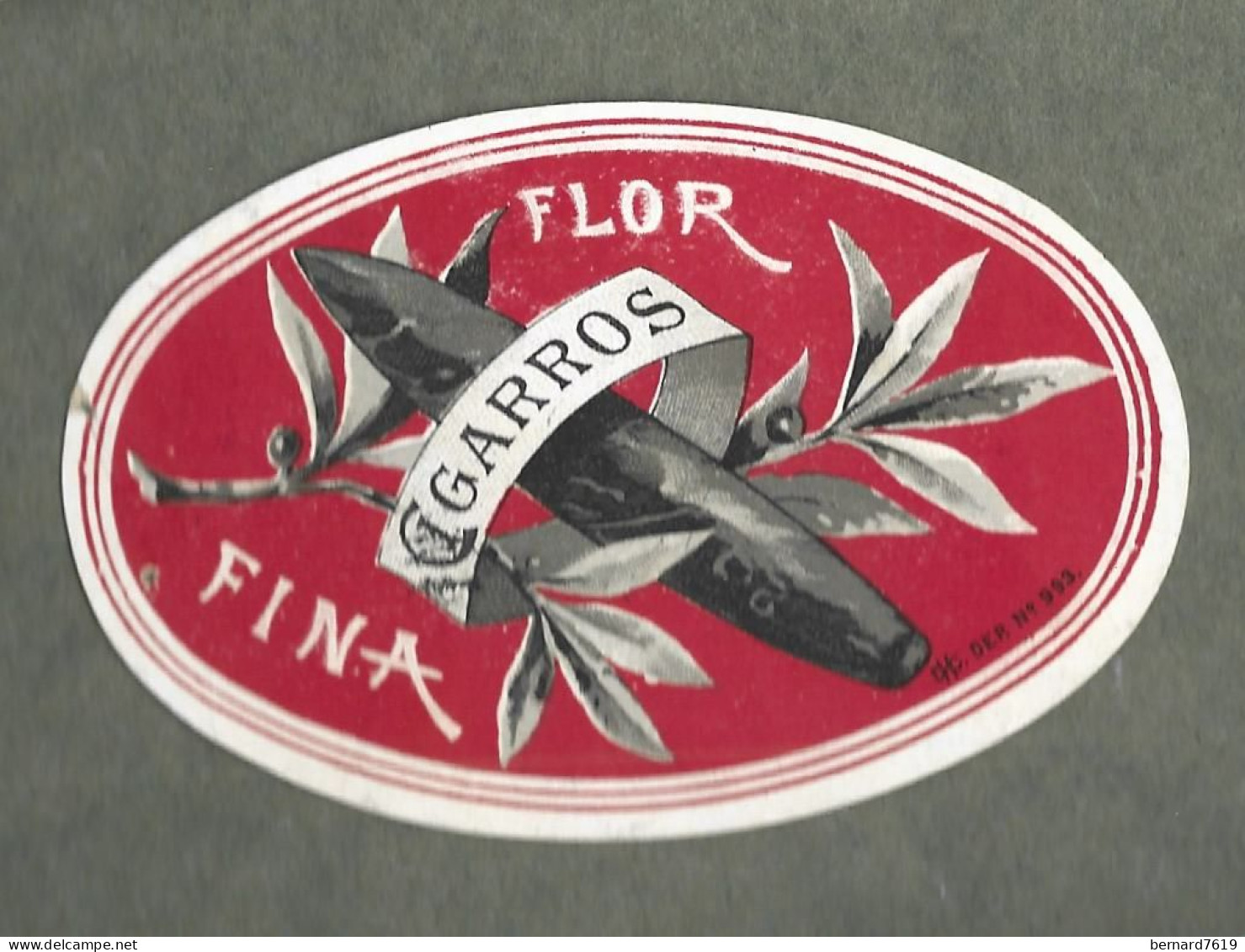 Publicite   Cigare  - Tabac  -   Flor Fina  - Cigarros    -  Vers  1880 -1900 - Format 7,5 Sur 5,2 Cms Environs - Autres & Non Classés