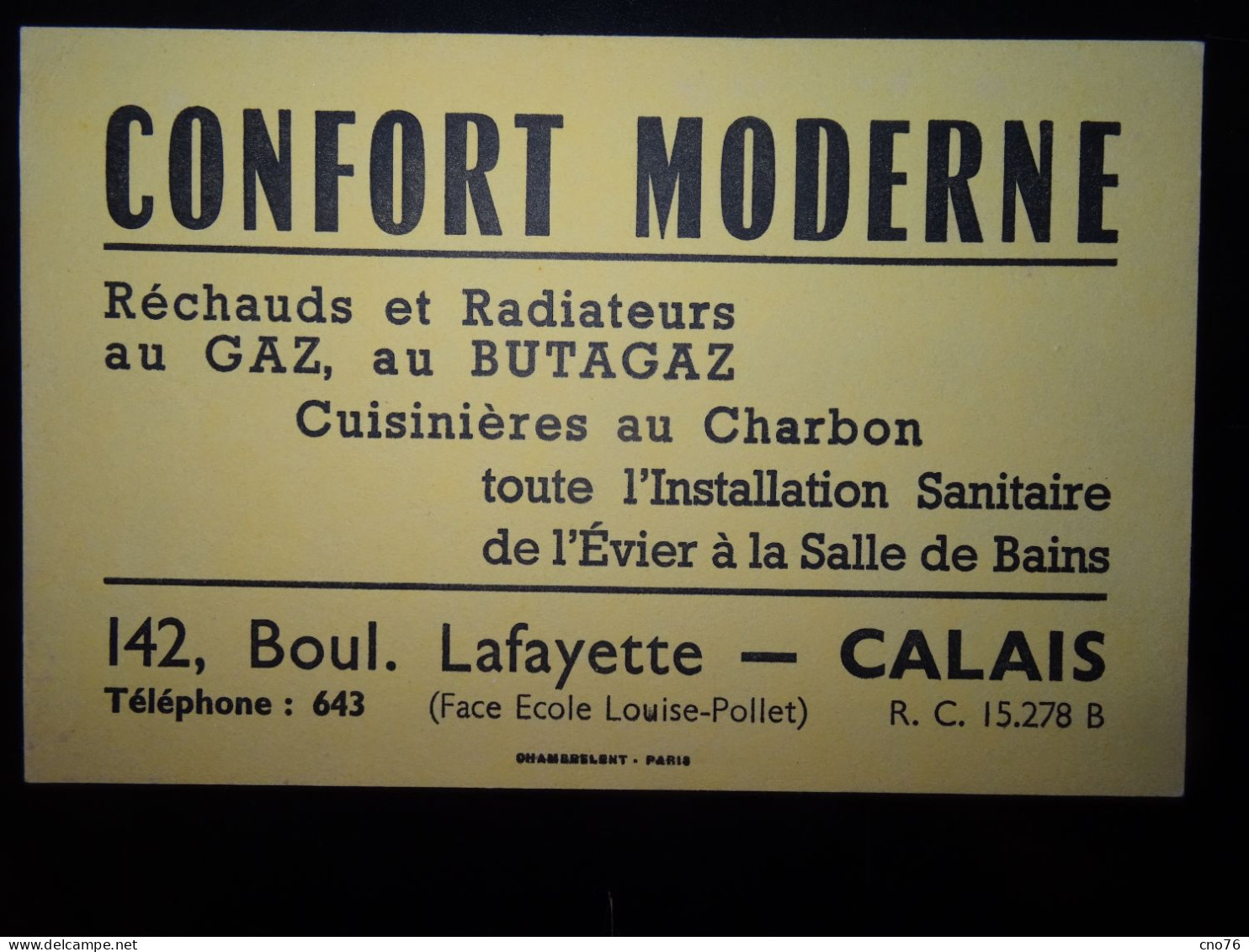 Buvard CONFORT MODERNE CALAIS, Réchauds Et Radiateurs Gaz, Butagaz, Charbon - Electricity & Gas