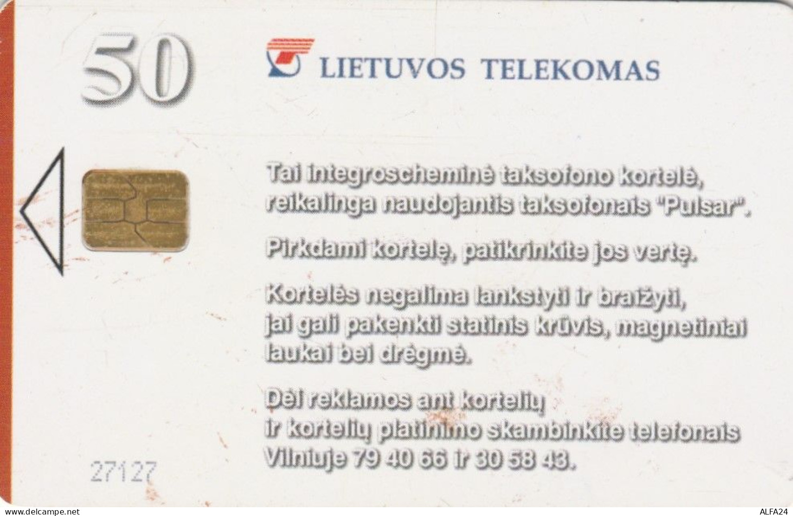 PHONE CARD LITUANIA (E43.34.3 - Lituanie