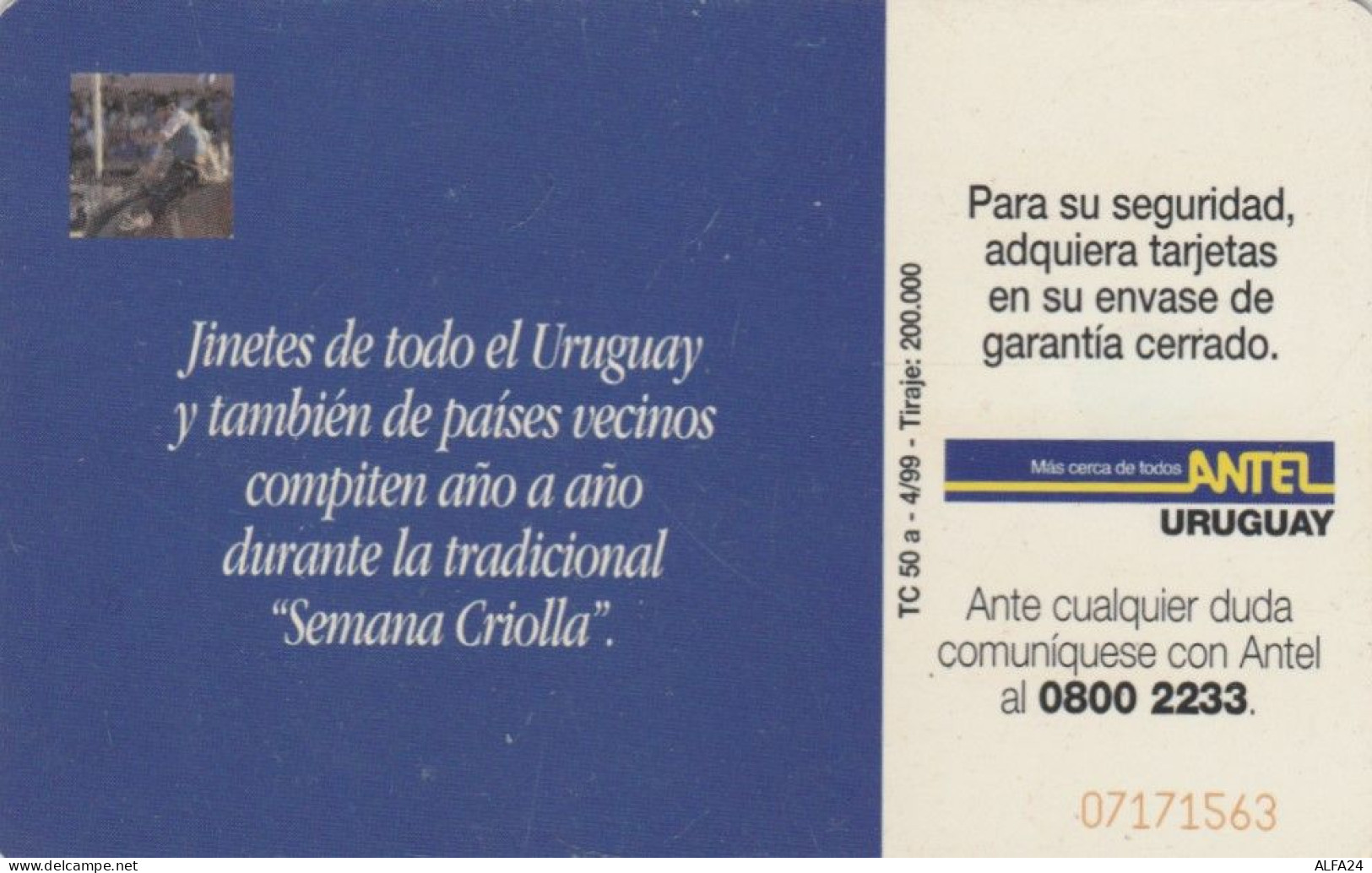 PHONE CARD URUGUAY (E53.52.4 - Uruguay