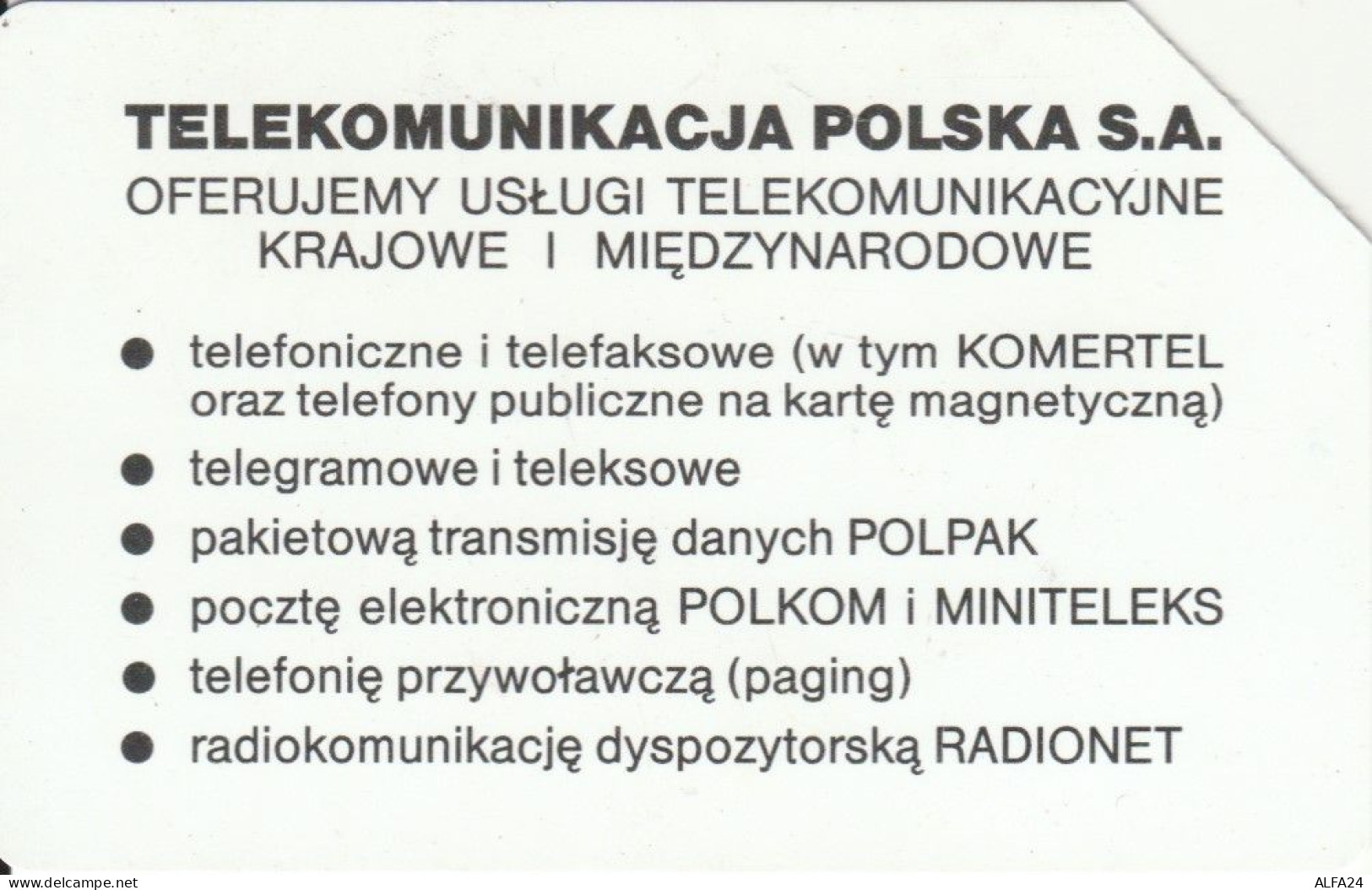 PHONE CARD POLONIA URMET (N.11.3 - Pologne