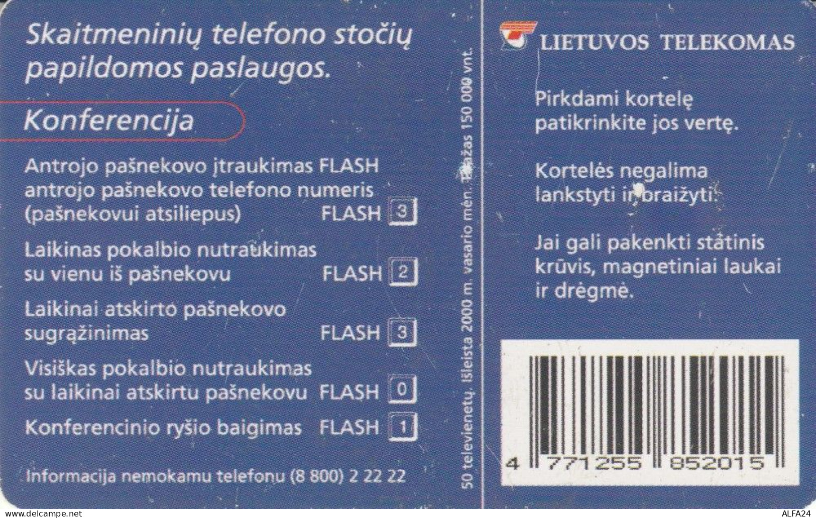 PHONE CARD LITUANIA (N.2.7 - Lithuania