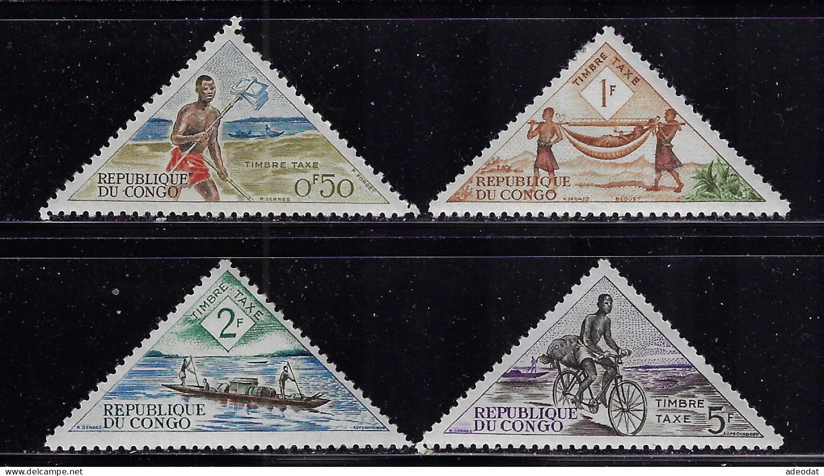 CONGO PEOPLE'S REP. 1961 SCOTT #J34-J37,J40-J43 MH - Ungebraucht