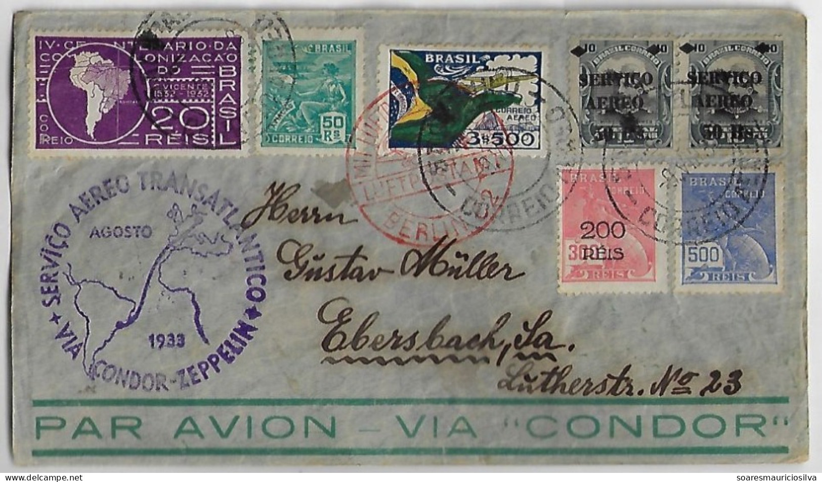 BRAZIL, 1932, AEROPOSTALE, COVER