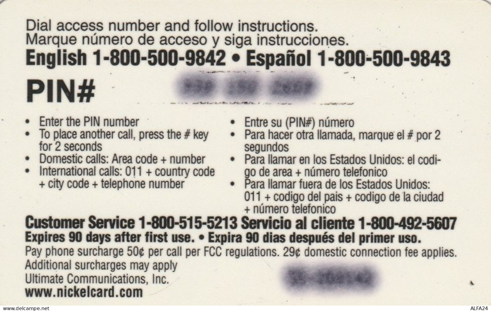 PREPAID PHONE CARD STATI UNITI (E59.9.4 - Sonstige & Ohne Zuordnung