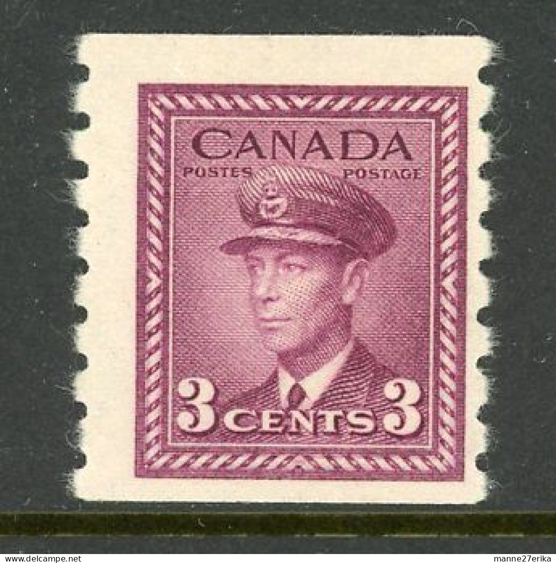 Canada MH 1948 King George VI War Issue Coil Stamp - Unused Stamps