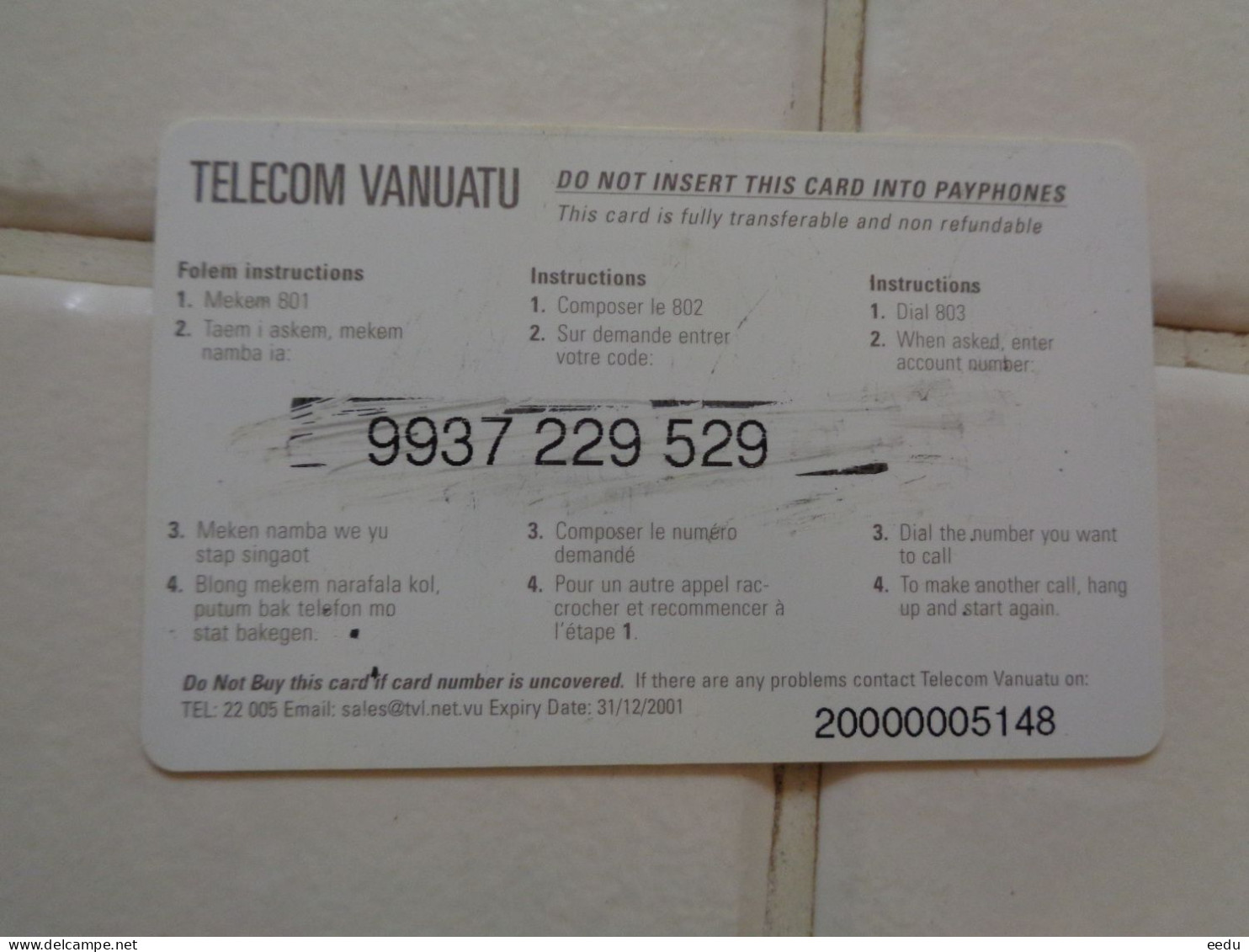 Vanuatu Phonecard - Vanuatu