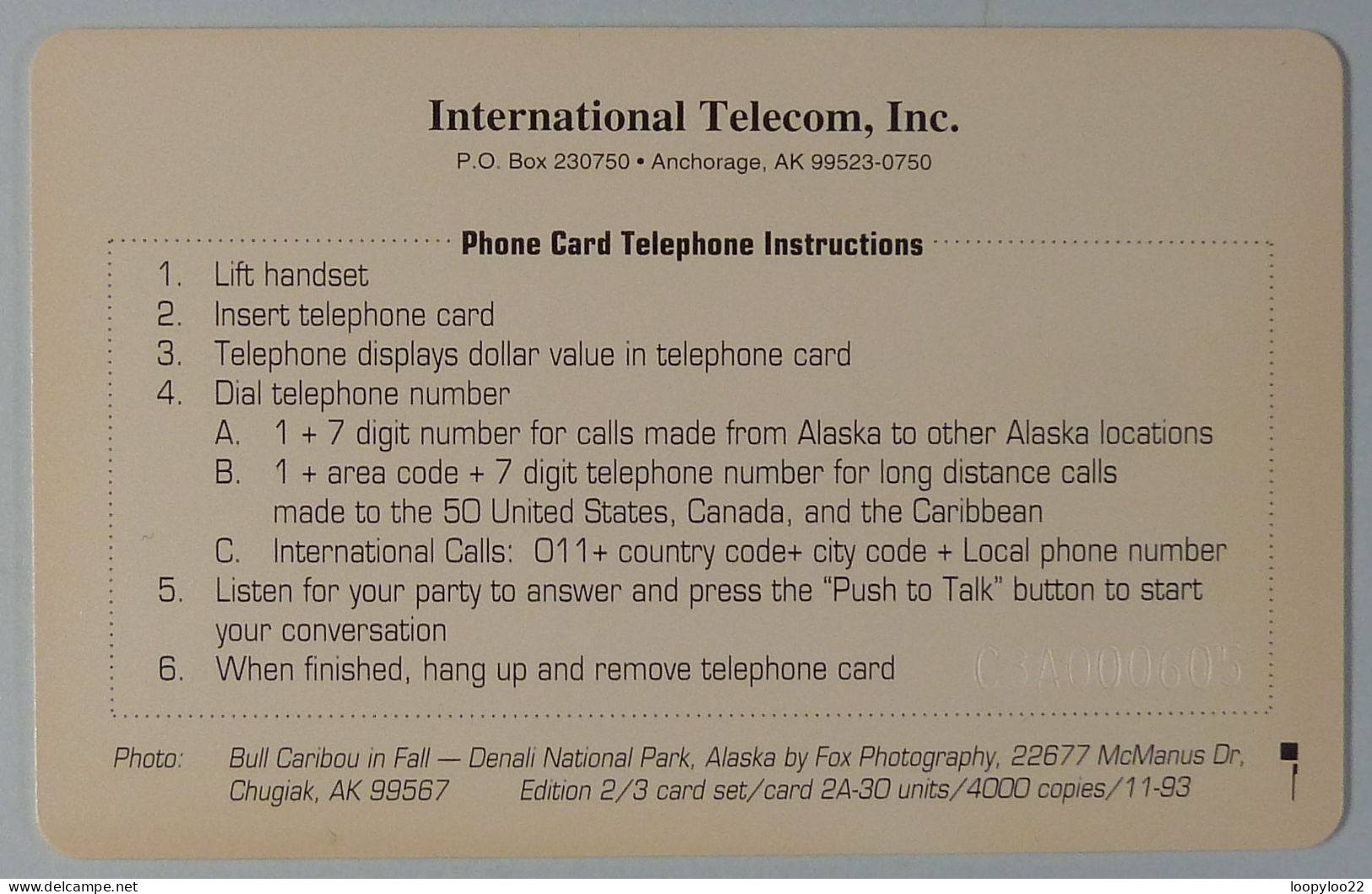 USA - ALASKA - Chip - Bull Caribou - Mint - [2] Chip Cards