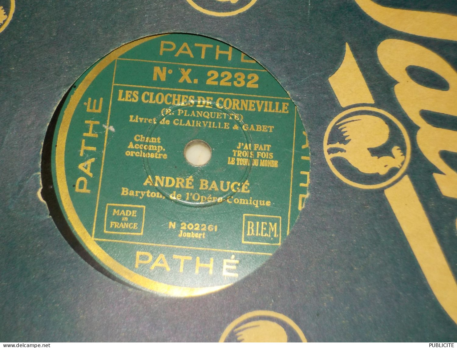 DISQUE 78 TOURS BARYTON  ANDRE BAUGE 1935 - 78 Rpm - Gramophone Records