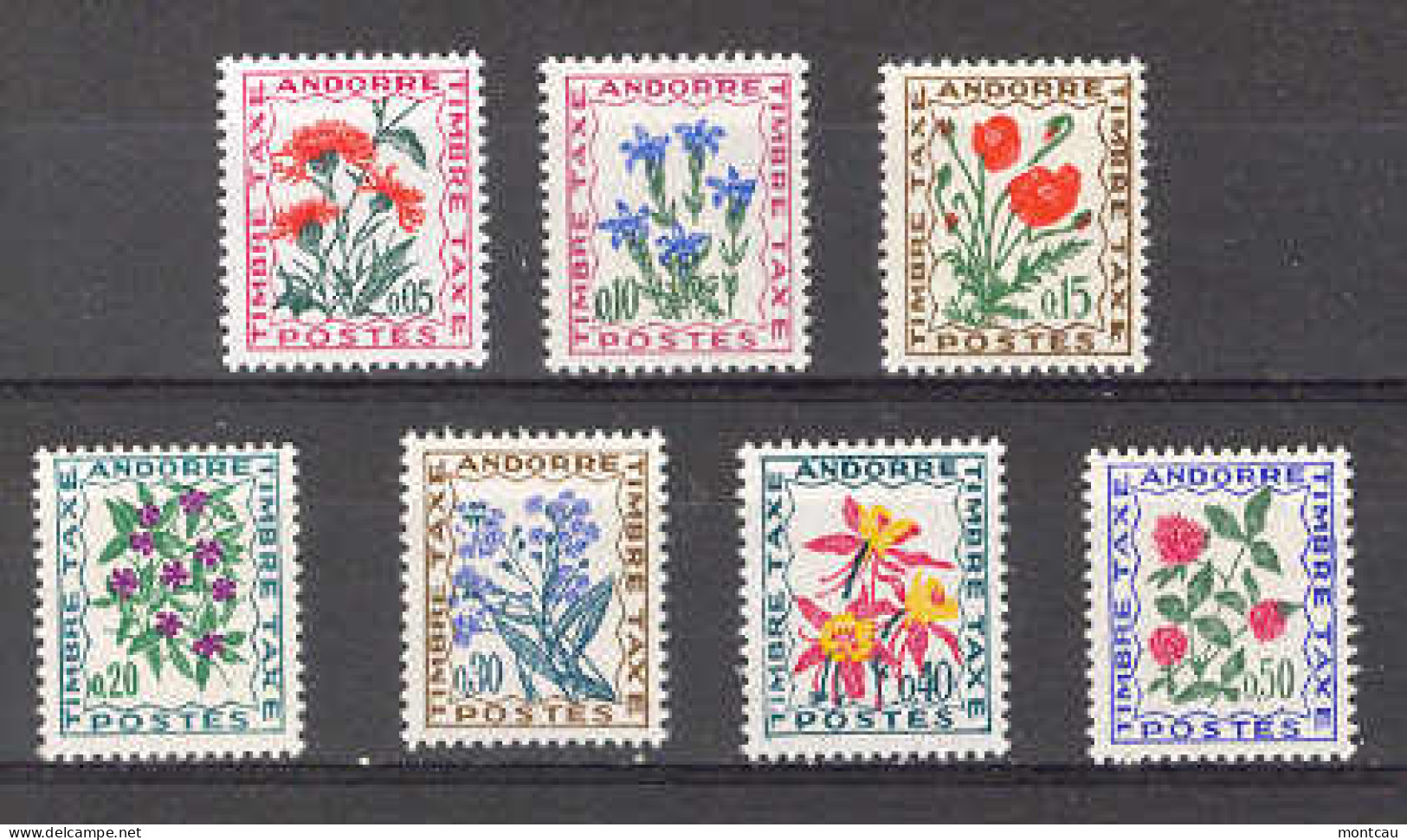 Andorra -Franc 1964 - Taxes - Flores Ed T46-52 - Nuovi