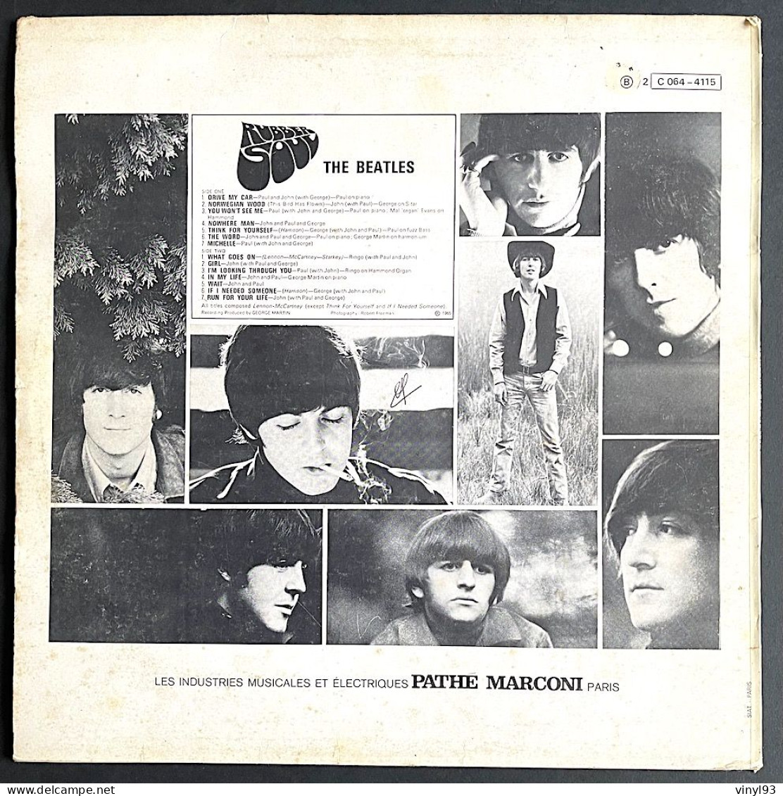 1965 - LP 33T (reissue De 1972 - Sacem) Des Beatles "Rubber Soul" - Odeon 2 C 064-4115 - Other - English Music