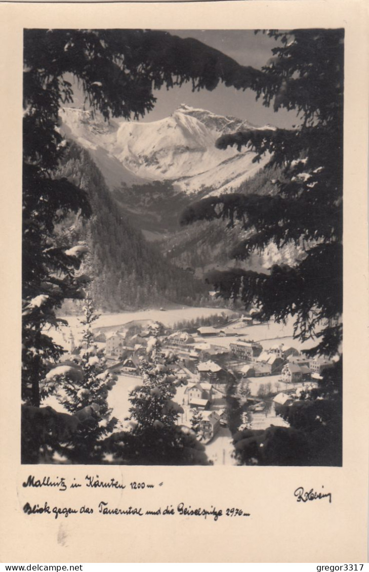 E1254) MALLNITZ In Kärnten - Blick Gegen D. Tauerntal Und Geiselspitze - Verschneite Berge ALT ! 1938 - Mallnitz