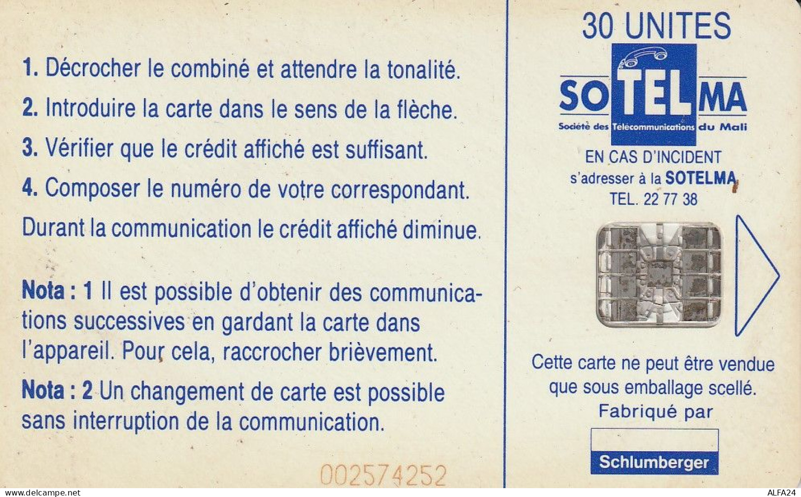 PHONE CARD MALI  (E35.14.5 - Mali
