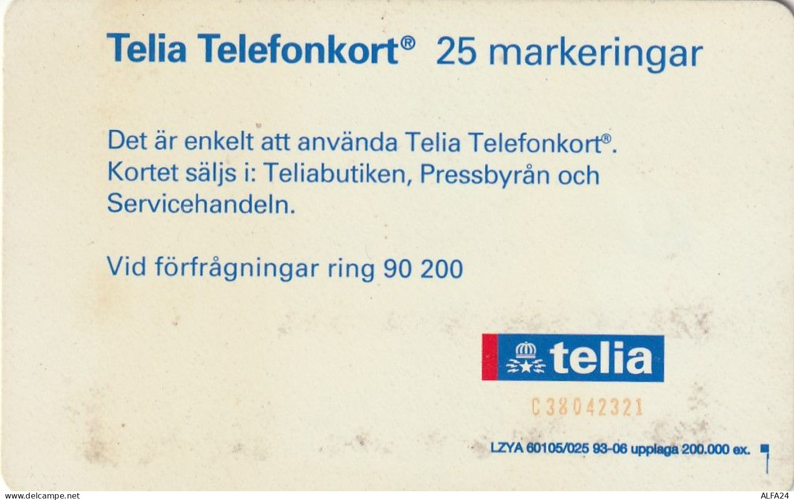 PHONE CARD SVEZIA  (E23.26.3 - Zweden