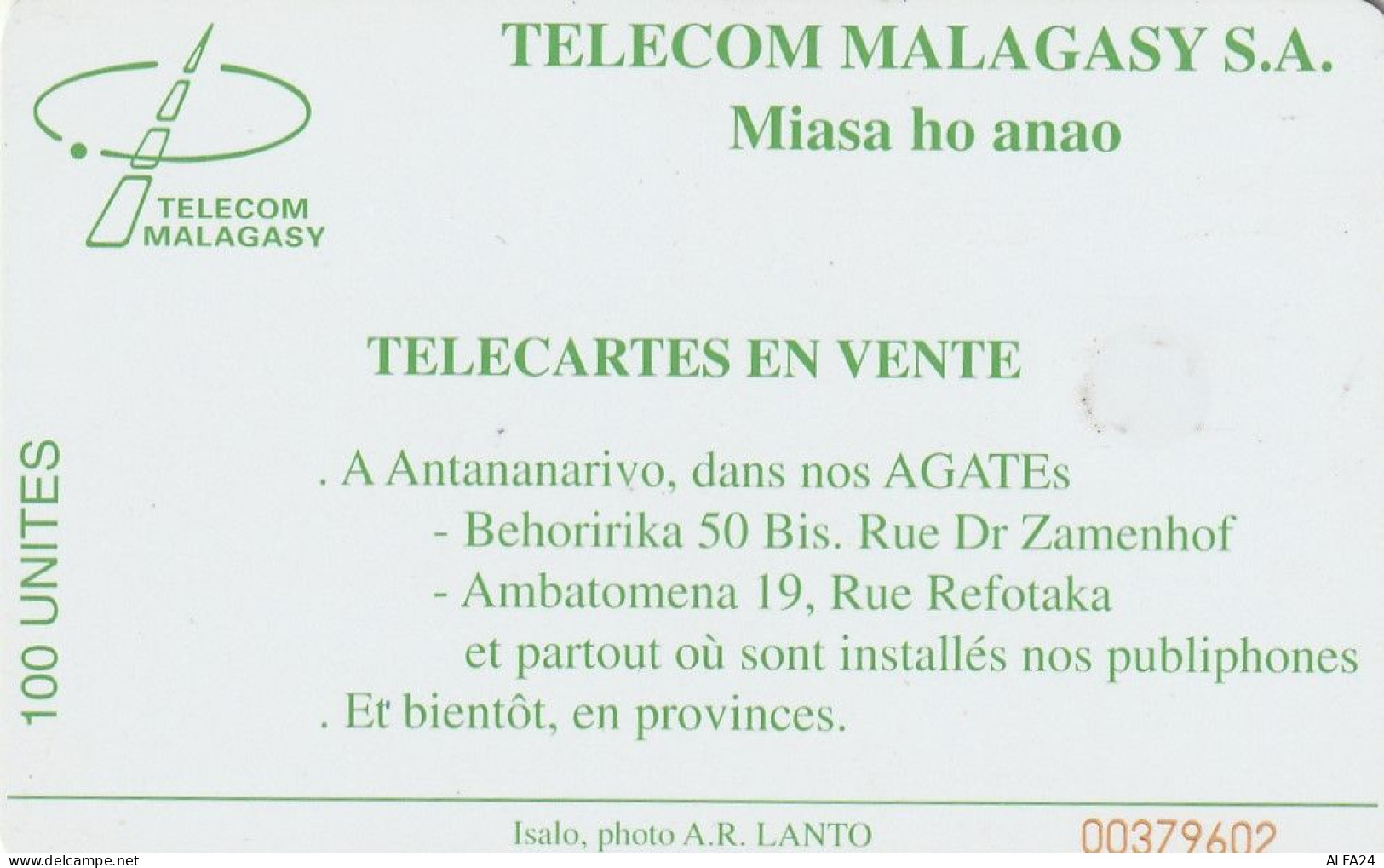 PHONE CARD MADAGASCAR  (E77.30.4 - Madagaskar