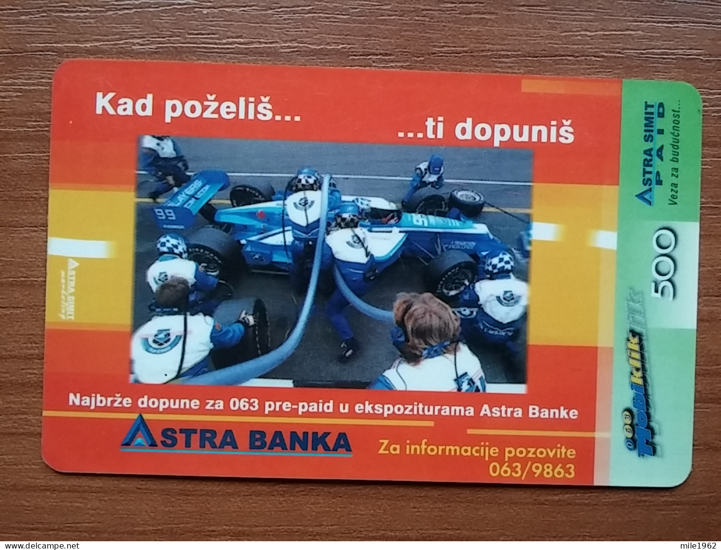 T-397 - YUGOSLAVIA, TELECARD, PHONECARD, FORMULA 1 - Yugoslavia