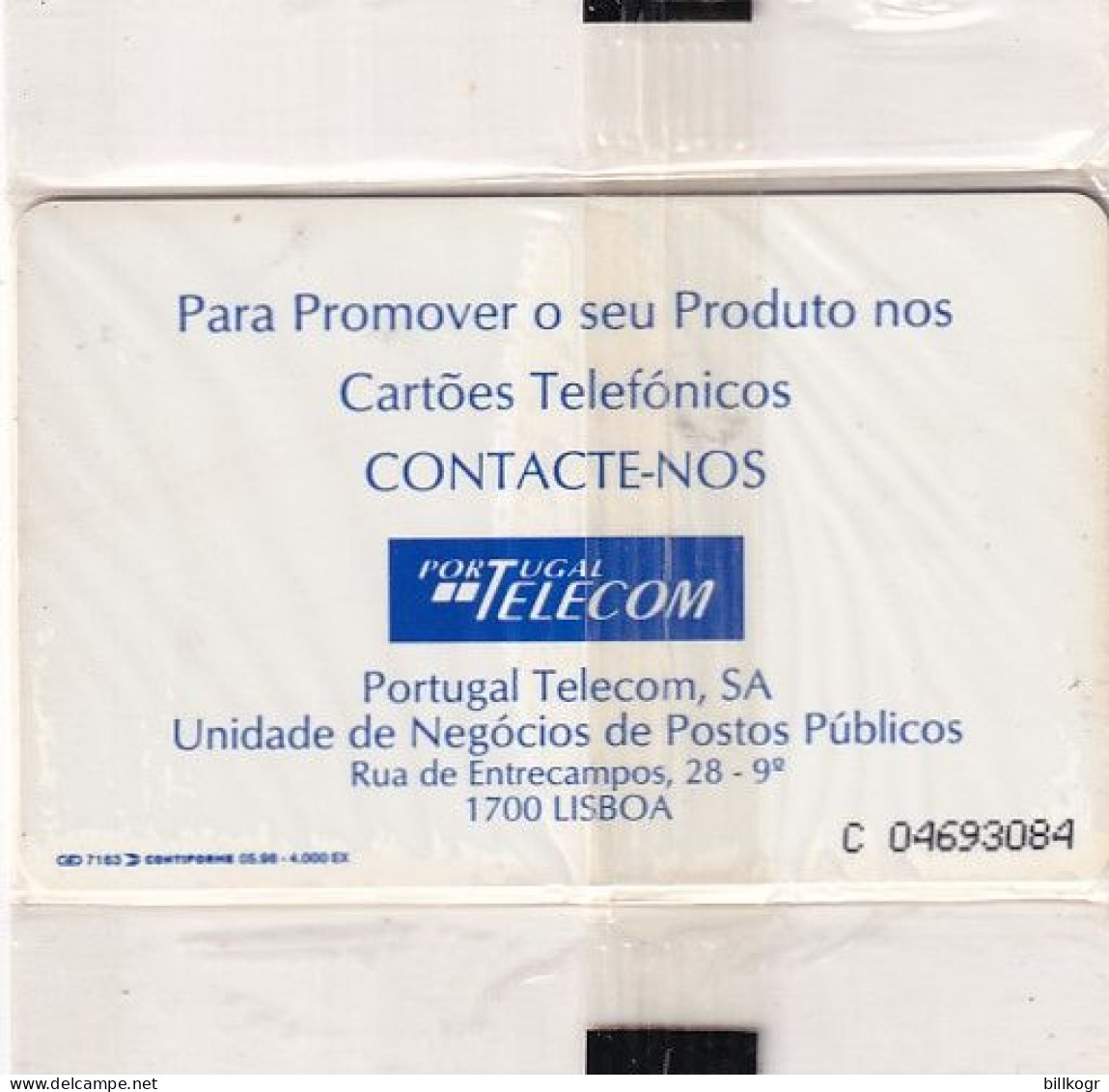 PORTUGAL - Publicidade, Phone Booth, Tirage 4000, 05/96, Mint - Portugal