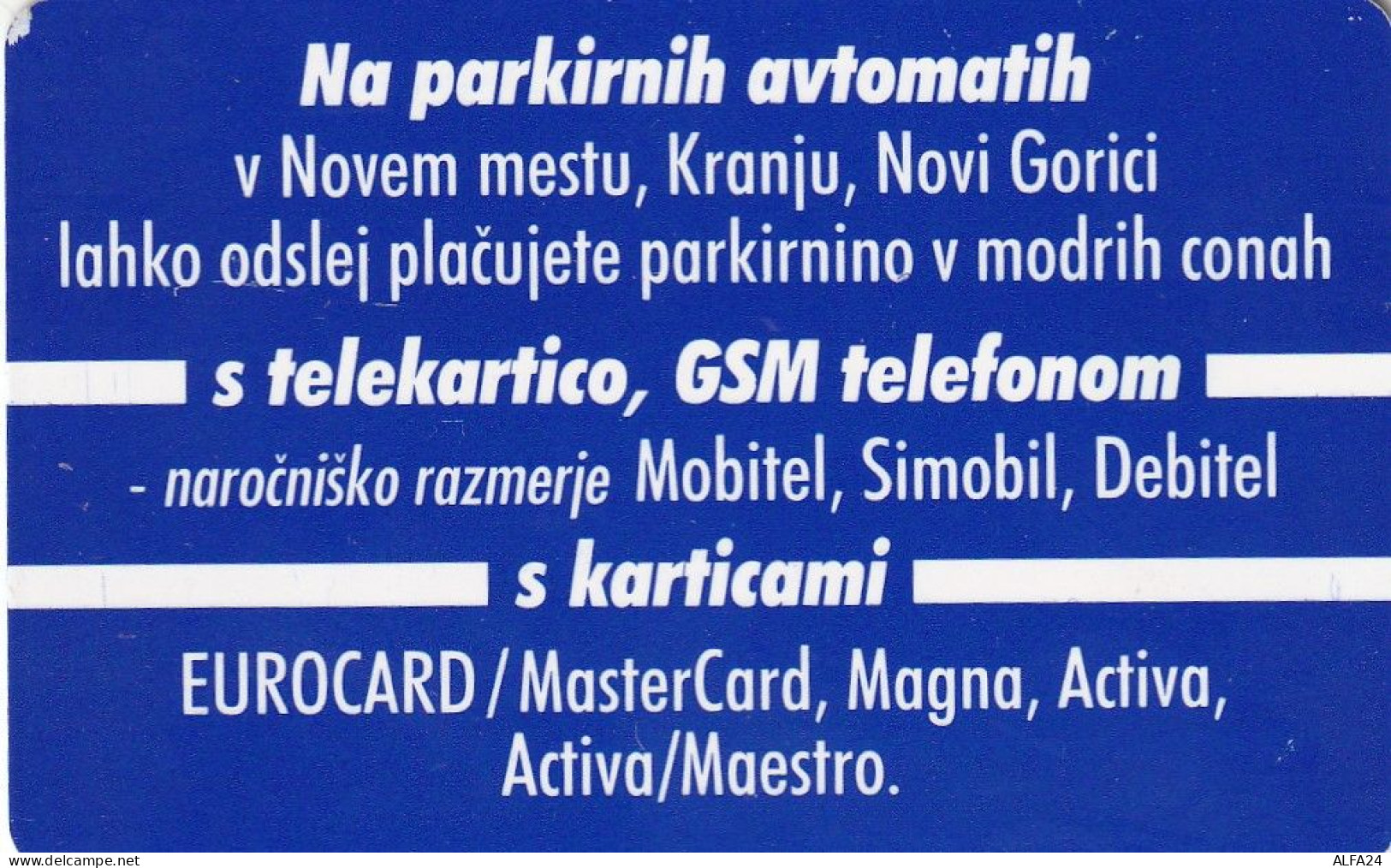 PHONE CARD SLOVENIA (E48.37.7 - Slovénie