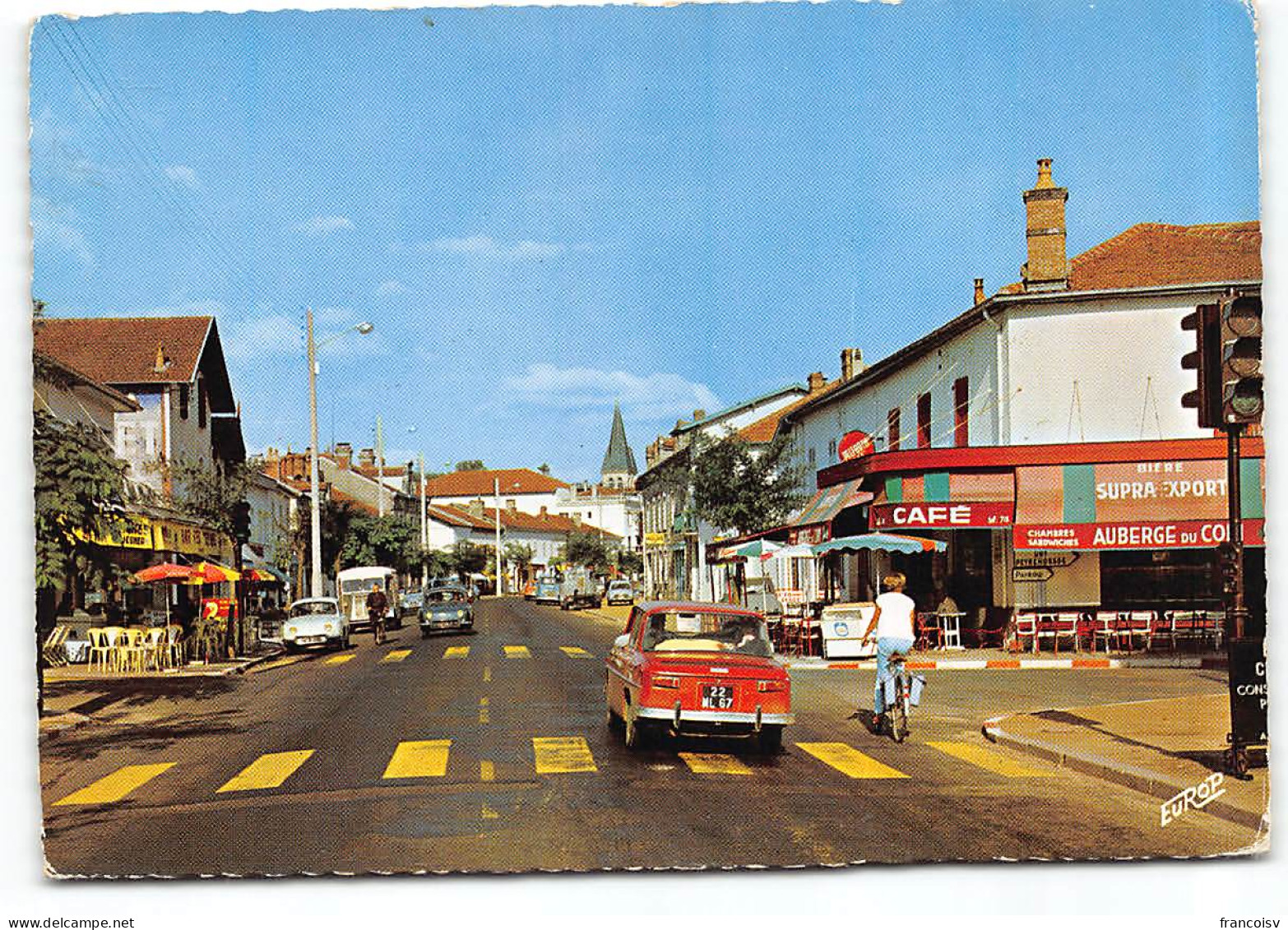 St Vincent De Tyrosse Rue Principale. Edit De L'Europe Postée 1966. Voitures Automobiles. Renault 8. Panhard.... - Saint Vincent De Tyrosse