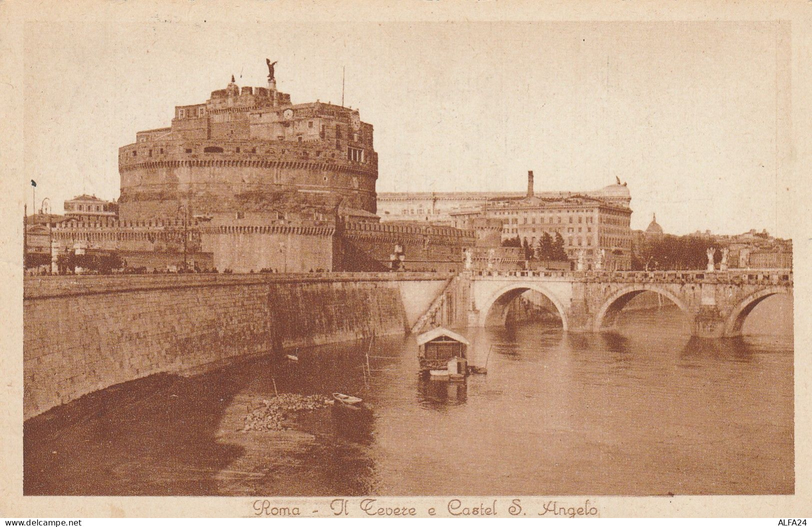 CARTOLINA PRIMI 900 ROMA IL TEVERE A CASTEL S.ANGELO (207A - Castel Sant'Angelo