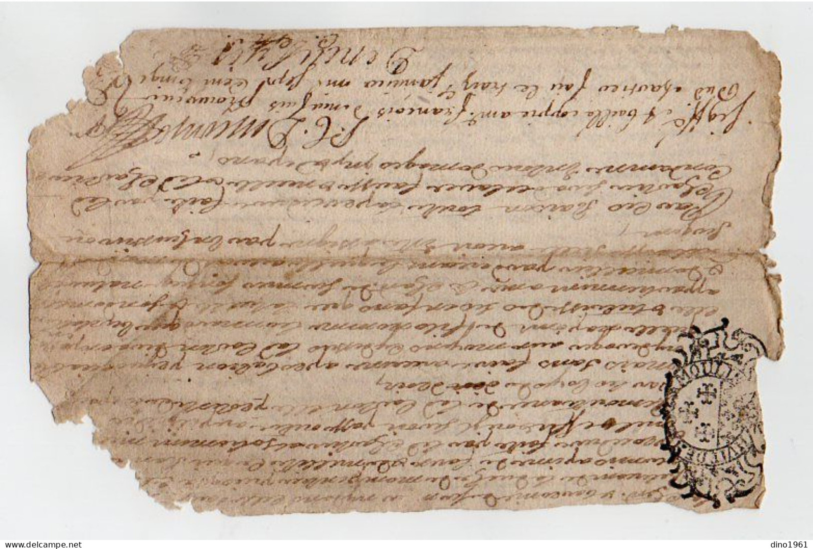 VP22.888 - Cachet De Généralité De MOULINS - Acte De 1720 - Algemene Zegels