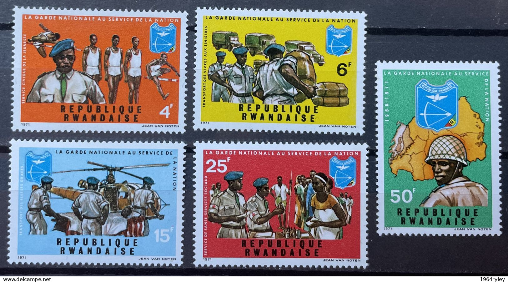 RWANDA -  MNH** - 1972 - # 438/442 - Used Stamps