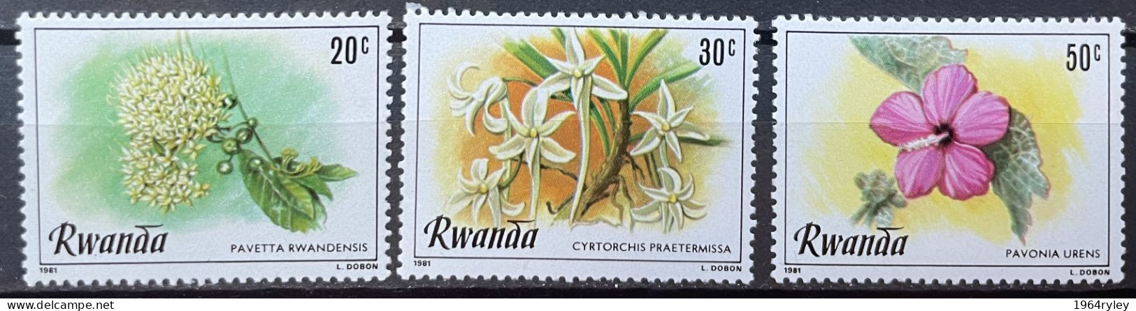 RWANDA -  MH* - 1981 - # 974/976 - Used Stamps